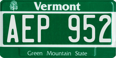 VT license plate AEP952