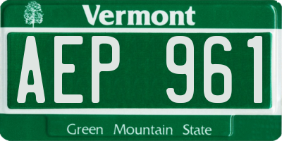VT license plate AEP961