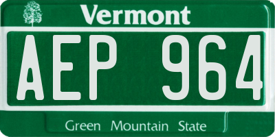 VT license plate AEP964