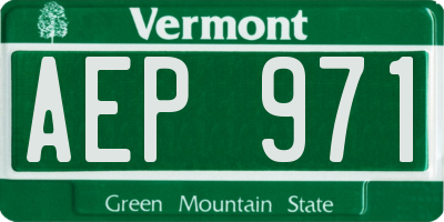 VT license plate AEP971