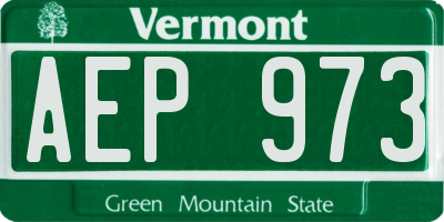 VT license plate AEP973