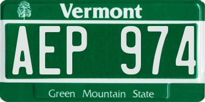 VT license plate AEP974