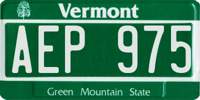 VT license plate AEP975