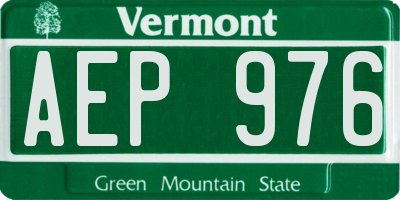 VT license plate AEP976