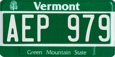 VT license plate AEP979
