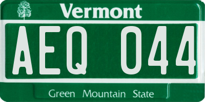 VT license plate AEQ044