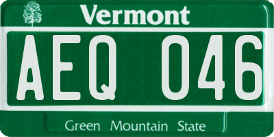 VT license plate AEQ046
