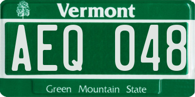 VT license plate AEQ048