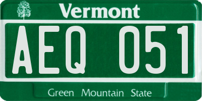 VT license plate AEQ051