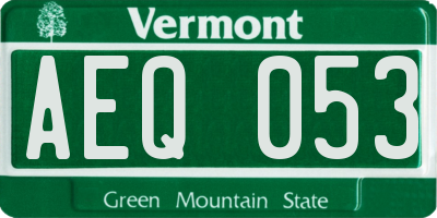 VT license plate AEQ053