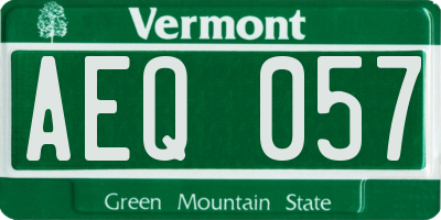 VT license plate AEQ057