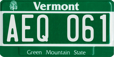 VT license plate AEQ061