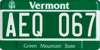 VT license plate AEQ067