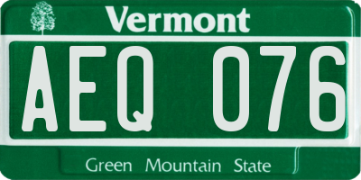 VT license plate AEQ076