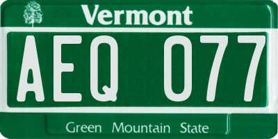 VT license plate AEQ077