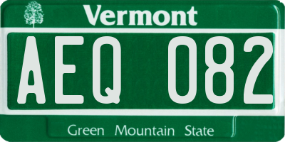 VT license plate AEQ082