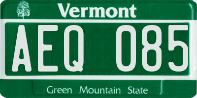 VT license plate AEQ085