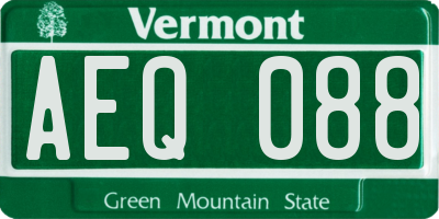 VT license plate AEQ088