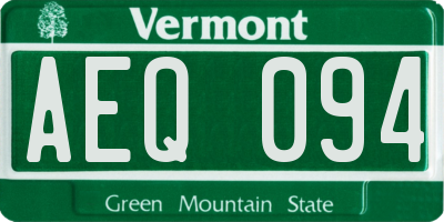 VT license plate AEQ094