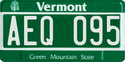 VT license plate AEQ095