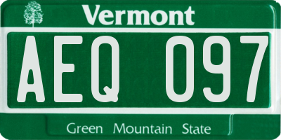 VT license plate AEQ097