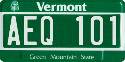 VT license plate AEQ101
