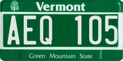 VT license plate AEQ105