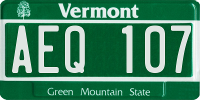 VT license plate AEQ107