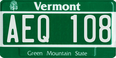 VT license plate AEQ108