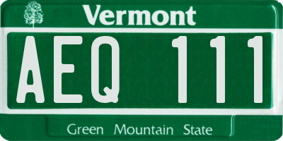 VT license plate AEQ111