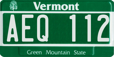 VT license plate AEQ112