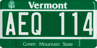 VT license plate AEQ114