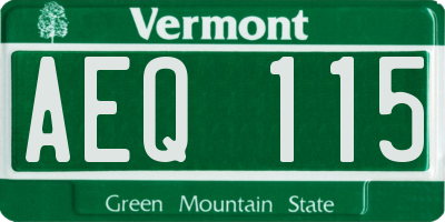 VT license plate AEQ115