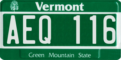 VT license plate AEQ116