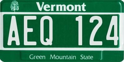 VT license plate AEQ124