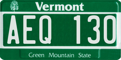 VT license plate AEQ130