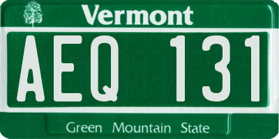 VT license plate AEQ131