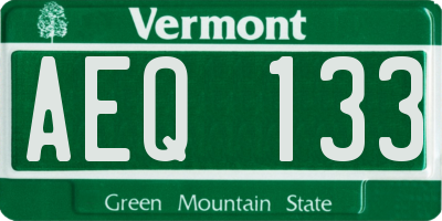 VT license plate AEQ133