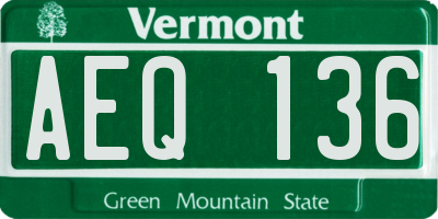 VT license plate AEQ136