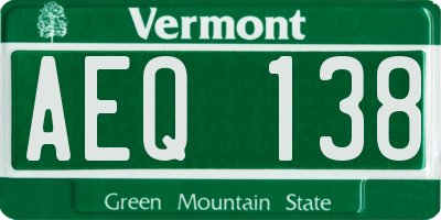 VT license plate AEQ138