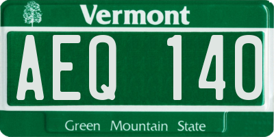 VT license plate AEQ140