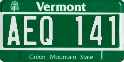 VT license plate AEQ141