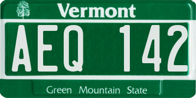 VT license plate AEQ142