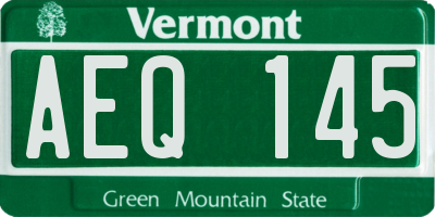 VT license plate AEQ145