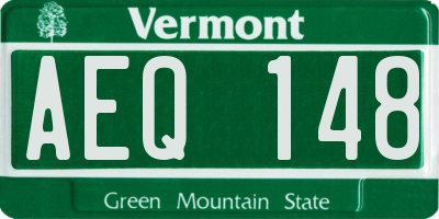VT license plate AEQ148