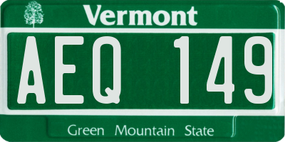 VT license plate AEQ149