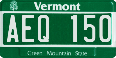 VT license plate AEQ150