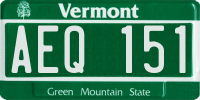 VT license plate AEQ151