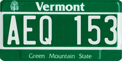 VT license plate AEQ153