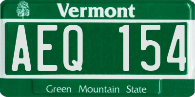 VT license plate AEQ154